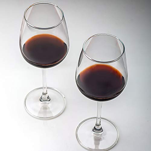 12-Ounce Red White Wine Glasses Set of 8, Lead Free Classic Design Wedding Wine Cups