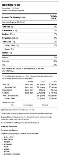 Organic Coconut Aminos 8 fl Ounce (237 ml) Liquid