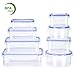 Deik Food Storage Containers, BPA-Free Plastic Food Container Set with Locking Lids-Keep Food Fresh with Airtight Seal, Safe for Dishwasher, Freezer, Microwave, 8-Piece Set, FDA Approved