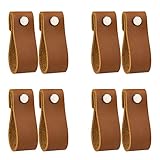 LazaKay Leather Drawer Pulls - 8 Pcs Leather