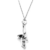 KEVIN N ANNA Sterling Silver Trombone Charm Necklace, 18"