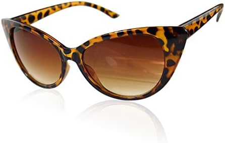 Outdoor Vintage Retro Sexy Women Punk Shades Black Fashion Cat Eyes Sunglasses Brown lens