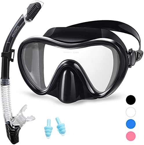 Snorkeling Gear For Adults, Dry Top Snorkel Mask Set 2 Pack Scuba