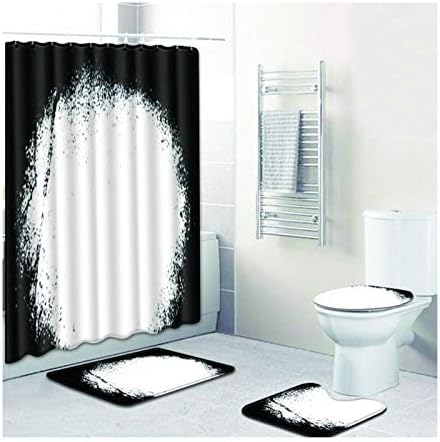 KnBoB Bathroom Rug 4 Piece Set Graffiti Style 26 Bath Rug For Toilet 50X80Cm