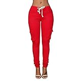 RieKet Women Casual Drawstring Stretch Cargo Pencil Skinny Pants