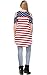 Zoozie LA Women's American Flag Shirt Patriotic Tank Tops Regular And Plus Size, Open Shoulder Navy Star Red Stripes 1, 3X