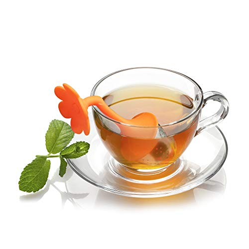 5 pack Loose Leaf Tea Infuser,Stainless Steel Fine Mesh Loose Tea Strainer with Anti Heat Silicone Handle,Perfect Tea Balls Tea Strainers By Korty (Random Color)