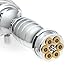 KiWAV Chrome 1 Inch Grips x2 pcs Aluminum MAG44 Revolver Cylinder Brass Bullet Style Compatible for Harley-Davidson