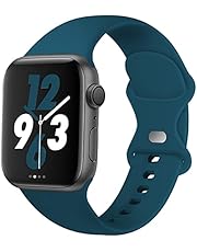 Acrbiutu Bands Compatible with Apple Watch 38mm 40mm 42mm 44mm, Replacement Soft Silicone Sport Accessory Strap Wristband for iWatch SE Series 6/5/4/3/2/1 Women Men