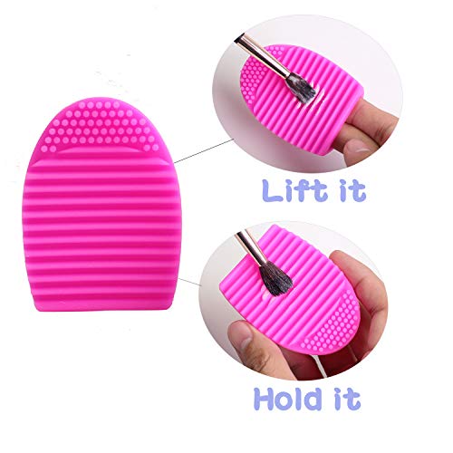 ENERGY Makeup Brush Cleaner 1PC Silicone Makeup Washing Brush Cleaner Egg Scrubber Tool Cosmetic Clean Tool(Magenta) - Thumbnail 2