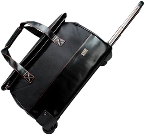 Men's 20-Inch Large-Capacity Trolley Bag Travel Leisure Bag Waterproof Rolling Luggage Carrying Bag Black