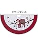 Valery Madelyn 48 inch Joyful Red Green White Velvet Christmas Tree Skirt Decorations with Textured Sloth and Knit Trim, Theme with Christmas Tree Decor (Not Included)