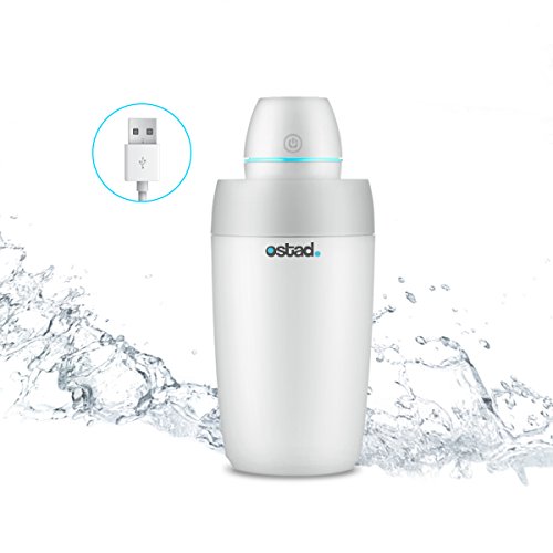 Portable Cool Mist Personal Humidifiers USB Powered Whisper Quiet Ultrasonic Water Bottle Humidifier Travel Air Humidifier Mini Vaporizer for Sinus Allergy Relief in your Office Home Hotel Car