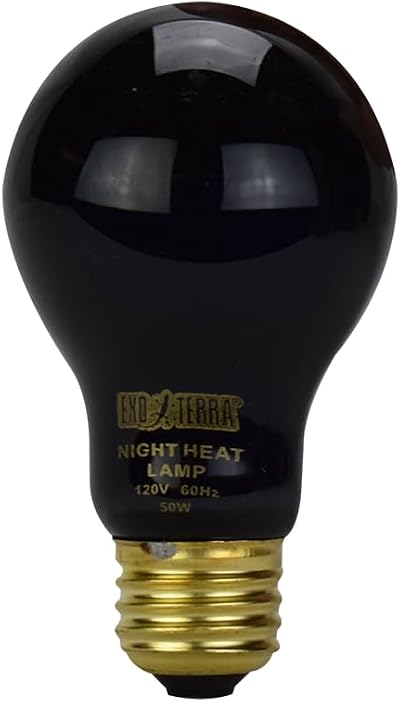 Exo Terra Night Heat Lamp 50 W Blue Glass Reptile Night Light