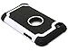 Snap-on Protector Hybrid Hard/Gel Case for Apple iPod Touch 4th Generation / 4th Gen - White/Black
