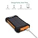 Solar Charger 10000mAh, Laniakea Waterproof Solar Power Bank Dual USB Solar Battery Phone Charger with Carabiner LED Lights for iPhone iPod Samsung HTC Nexus, Tablet and Android Phones(Orange)