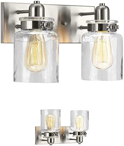 Bathroom Vanity Light Fixture Bath Interior Lighting (Brushed Nickel 2 Lights)