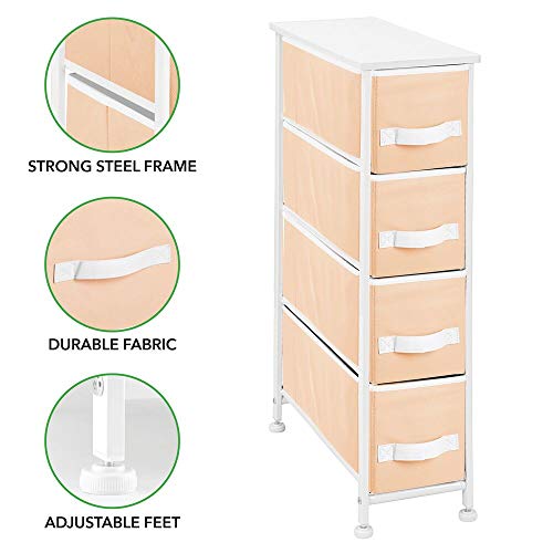 mDesign Narrow Vertical Dresser Storage Tower Sturdy Metal Frame