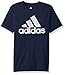 adidas Boys' Big Short Sleeve Logo Tee T-Shirt, Navy, Large (14/16)