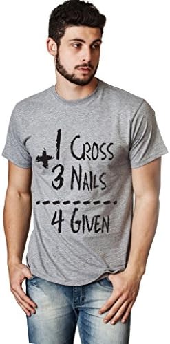 Living Water fashion Men's Christian Novelty T-Shirt 1 CROSS 3 NAILS 4 GIVEN BLACK