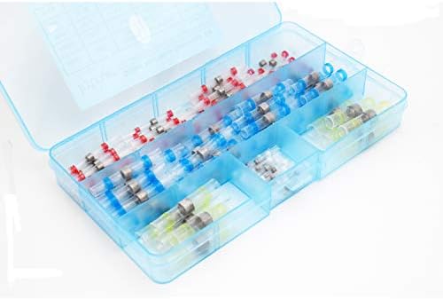 110 PCS Heat Shrink Solder Seal Connectors for Wire Repair,Butt Terminals Kit, Electrical Waterproof Wire Connectors, for Marine, Motorbike, Boat, Car, Truck and Home use