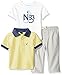 Nautica Baby Short Sleeve Polo and Tee Three Piece Set, Light Yellow, 18 Months
