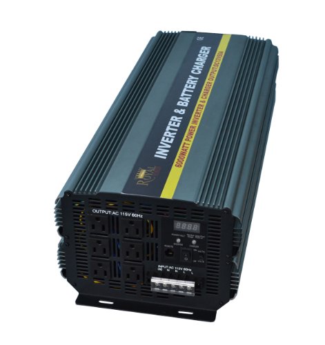 Royal Power PIC6000-12 Power Inverter 6000 Watt 12 Volt DC To 110 Volt AC with 50amp Charger and Auto Transfer Switch