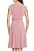 KAYLYN KAYDEN KLKD Women's Basic Solid Draped Cap Sleeve Self Tie A-Line Faux Wrap Dress