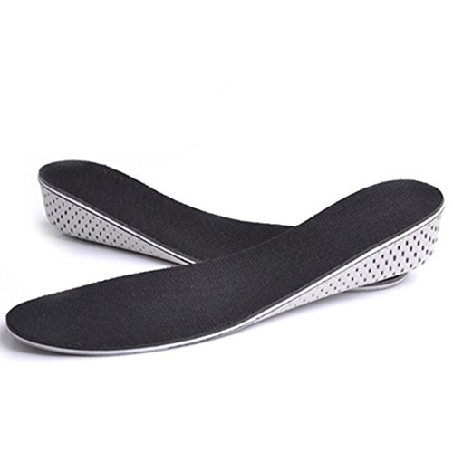 KalevelÂ® Height Increase Insole 4.3cm 1.7 Inches Taller Adjustable Breathable Invisible Increased Insole Shoe Lifts Shoe Pads Elevator Insoles for Men Women One Pair (Black)