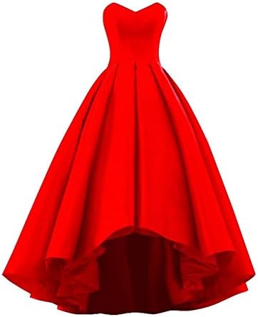 Sweetheart Bridemsaid Dress A Line High Low Prom Dress Evening Party Gowns Red Size 10