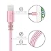 Lightning cable TIMMY 3Pack 6FT Nylon Braided 8 pin IPhone Charger certified to charging Cable with charging indictor powerline for iPhone 5/5C/5S/6S/6S PLUS/7/7 plus, iPad Air, and more (Rose)