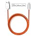 Pawtec Lightning to USB Charge Sync Cable Apple MFi Certified 6.6 Ft / 2 M Extra Long Braided for iPhone Xs/XS Max/XR/X / 8/8 Plus / 7/7 Plus / 6s 6, iPad Pro/Air/Mini (Tangerine Orange)