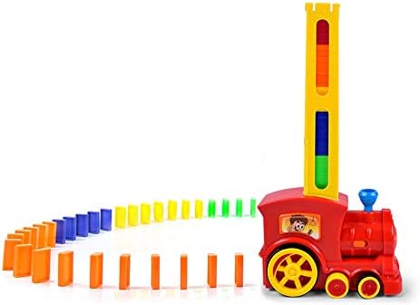 Dominoes Rally Electric Train with Acousto-Optic Automatic Pendulum Chess,Play Train Set for Kid's Intelligence Education and Development,Stacking Toy