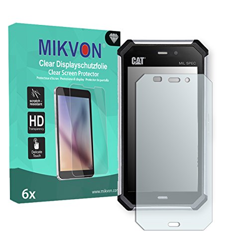 6x Mikvon Clear Screen Protector for Cat S50 - Retail Package with accessories