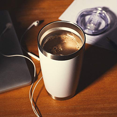 Civago 20oz Tumbler Stainless Steel Coffee Tumbler Double Wall Vacuum Insulated Travel Mug with Lid and Straw (White, 1 Pack)