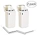 Senneny 2 Pack Collapsible Reusable Drinking Straws Stainless Steel Premium Food-Grade Folding Drinking Straws Keychain Portable Set with Hard Case Holder & Cleaning Brush (White & White)