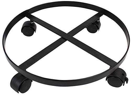 Metal Plant Caddy Heavy Duty Iron Plant Dolly on Round Rack Rustproof Sturdy Potted Plant Stand with Rolling Wheels Garden Plant Container Indoor Outdoor Planter Trolley Casters for Garden and Home