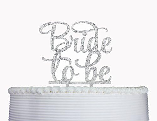 Qttier Bride To Be Cake Topper Bridal Shower Engagement Party Decoration (Silver)