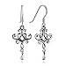 925 Oxidized Sterling Silver Vintage Open Detailed Filigree Dangling Dangle Hook Earrings 1.3