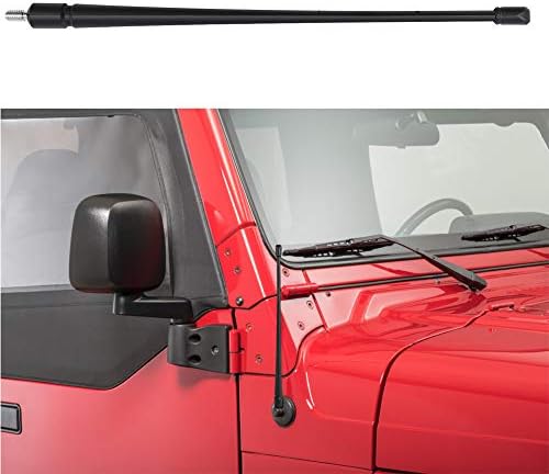 Jeep Wrangler Antenna - 2007-2018 JK JKU JL JLU 13.5 Inches Short Antenna Flexible Rubber Car Radio CB Antenna Unlimited Mount Kit Replacement