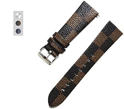 2018 New Universal 22mm Fashion Trend Leisure Brand Leather Watch Band Top Replacement Bracelet for Men's Women's Watch Strap - 4PCS Spring Switch Pins (Brown 22mm)