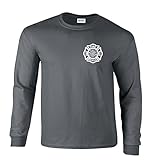 Fire Rescue Firefighter Duty Chest Print Long Sleeve T-Shirt
