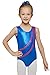 Mdnmd Girls' Gymnastics Tank Leotard with Two Streamline Pattern (Tag 150 - Age 12 - 14 ( CL ), Royal Blue)