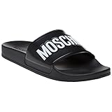 MOSCHINO Men's Pool Slides, Black, 12 M US