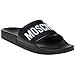 MOSCHINO Men's Pool Slides, Black, 12 M US