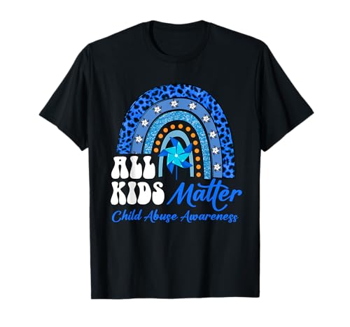 All Kids-Matter Pinwheel Blue Rainbow Child Abuse Awareness T-Shirt
