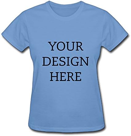 Women's Custom T-shirts Add Design Your Own Add your Picture Photo Text Print (Sky XS)