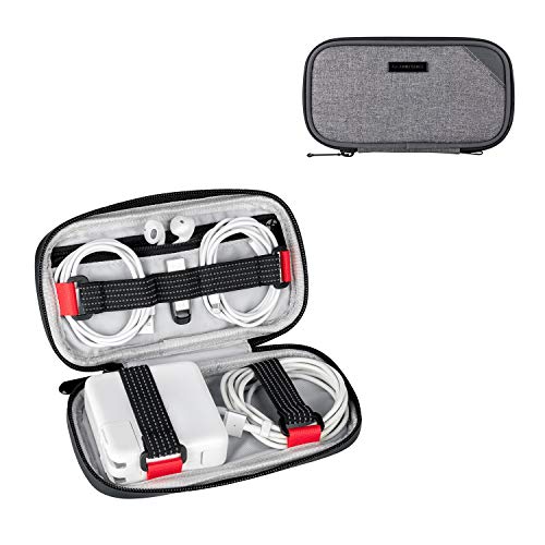 Comfyable Mini Cord Organizer Bag, Power Cord Holder Bag, Travel Cable Storing Case for Wires Electronic Accessories, Electrical Cord Storage, Cable Wire Pouch - Dark Gray - Thumbnail 7