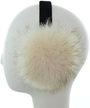 Coyote Fur Earmuffs on Velvet Band in Moon Beam