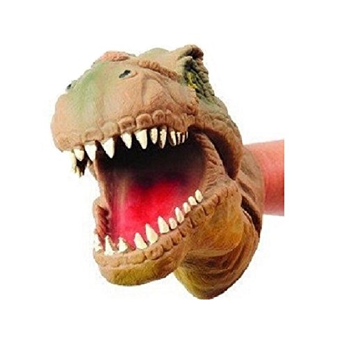 Novelty Treasures THRILLING T-Rex Dinosaur Hand Puppet (2 Pack) Stretchy SOFT Dino Party Creature